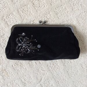 Black velvet clutch